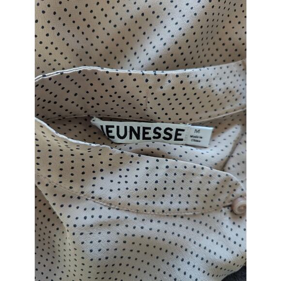 Jeunesse Claudine 100% Silk Polka Dot Button Up Blouse Medium - Picture 8 of 9